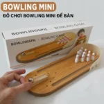 Bộ đồ chơi bowling mini để bàn bằng gỗ – Đồ chơi giáo dục sáng tạo cho trẻ em, chất liệu gỗ thật
