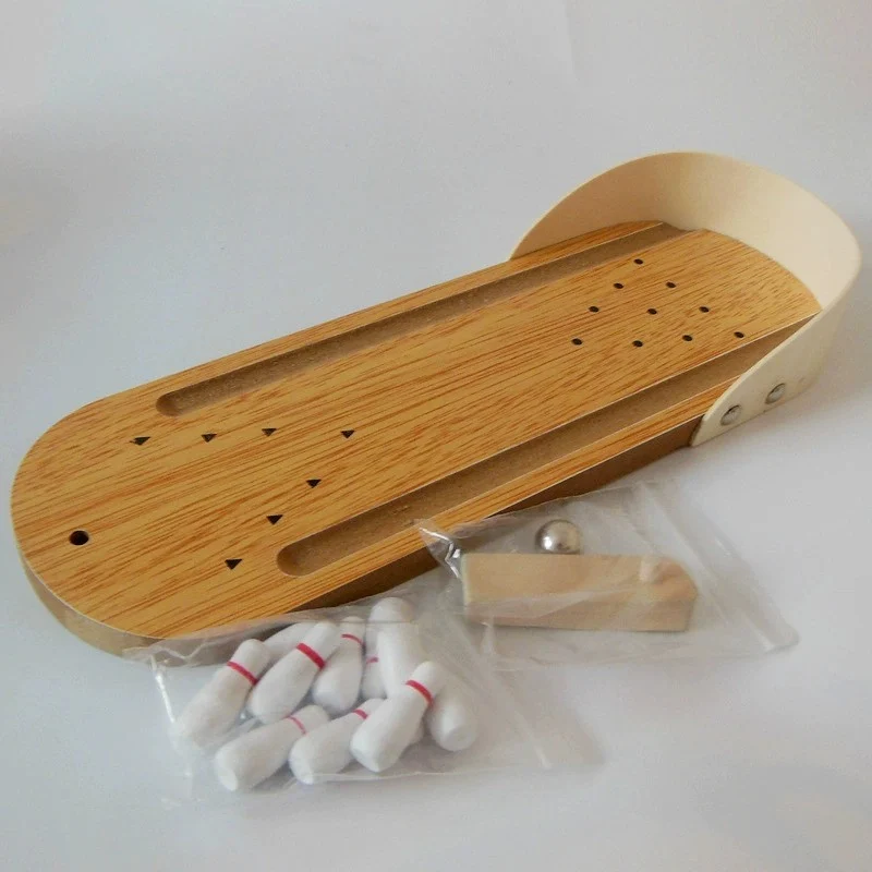 Bộ đồ chơi bowling mini để bàn bằng gỗ – Đồ chơi giáo dục sáng tạo cho trẻ em, chất liệu gỗ thật, ảnh 2